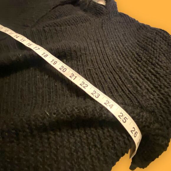 Zara Knit Black Alpaca Wool Blend 3-Quarter Sleeve Open Front Cardigan Size Med - Picture 6 of 6